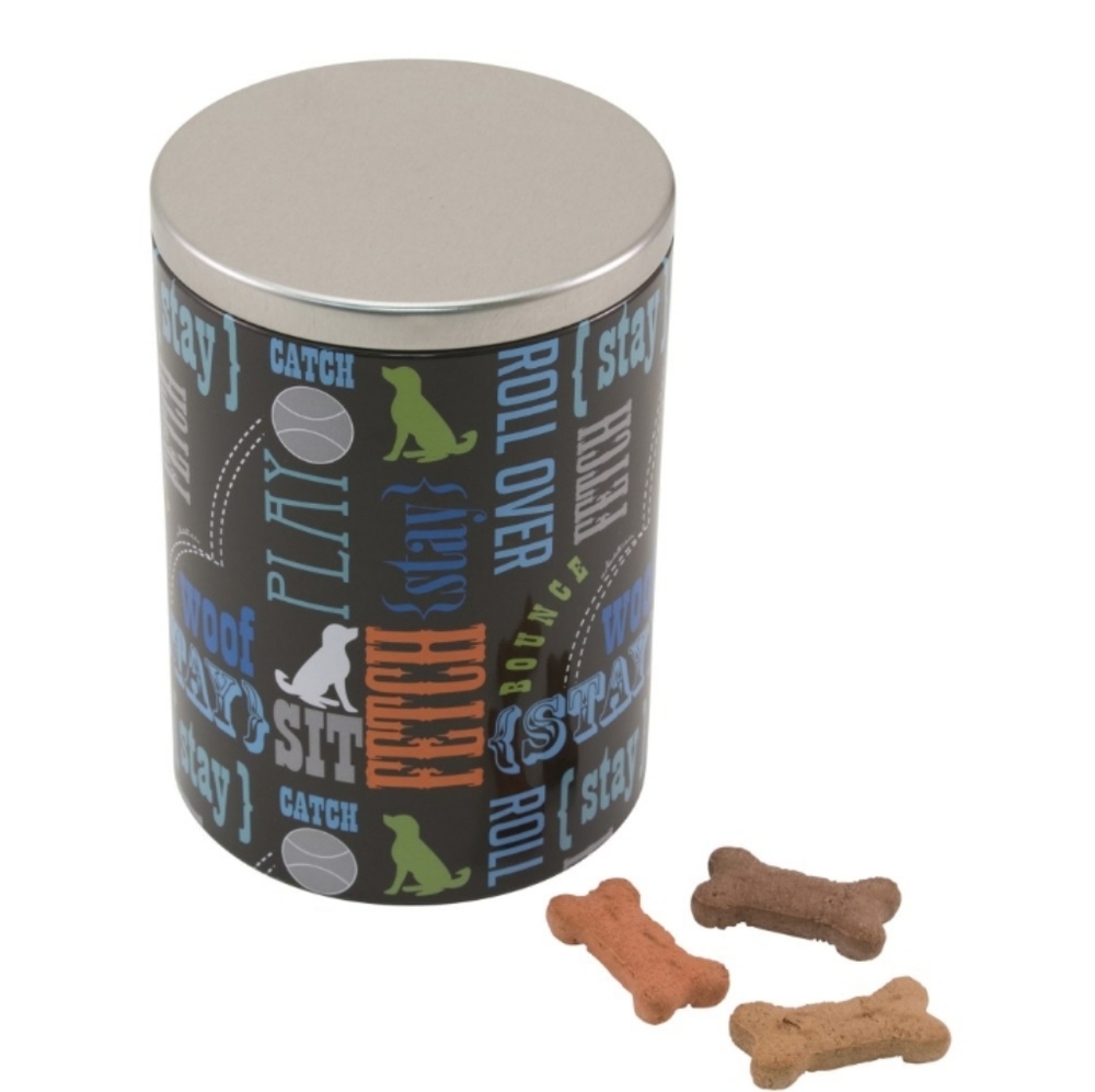 🆕Advantus PawPrints Treat Tin, Large, Gray